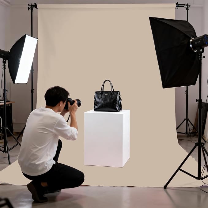 Beige Photography Backdrop for Photoshoot, Fabric 5x7ft | Polyester Studio Photo Backgrounds, Non Reflective, Easy to Hang, for Portrait Shoot, Product, Party Decor, Video Creation - Image 4