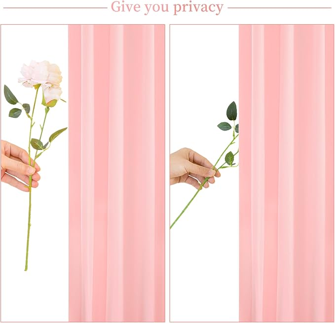 10x10 Blush Pink Backdrop Curtain for Parties Baby Shower Wrinkle Free Pink Photo Curtains Backdrop Drapes Fabric Decoration for Wedding Birthday Party 5ft x 10ft,2 Panels - Image 7