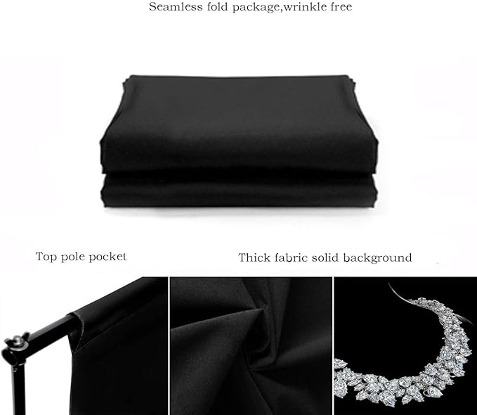 Black Backdrop for Photography Durable Fabric Background Photo Backdrop Video Photography Studio (5x7ft, Black) - Image 5