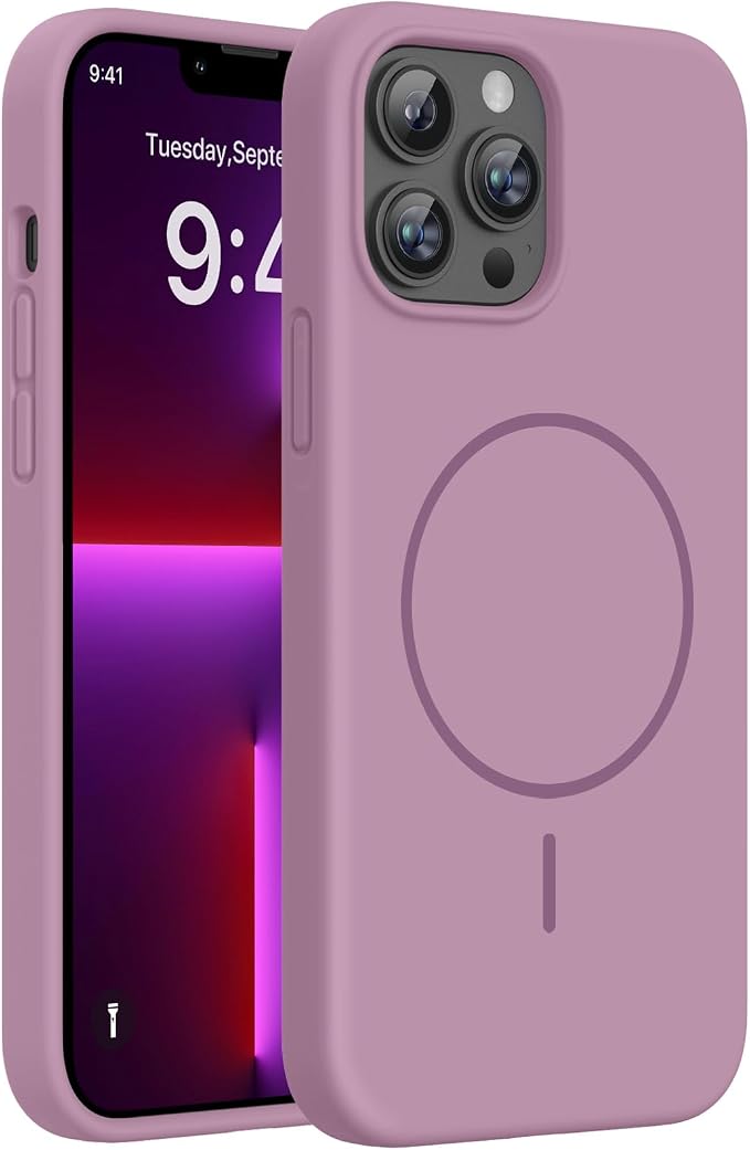 Miracase Magnetic for iPhone 13 Pro Case, Silicone, Soft Microfiber Lining by Miracase