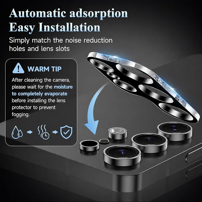 4 Pack Camera Lens Screen Protector for Samsung Galaxy S24 Ultra | 9H Tempered Glass Camera Lens Cover Decoration Accessories, Case Friendly, High Definition - Image 5