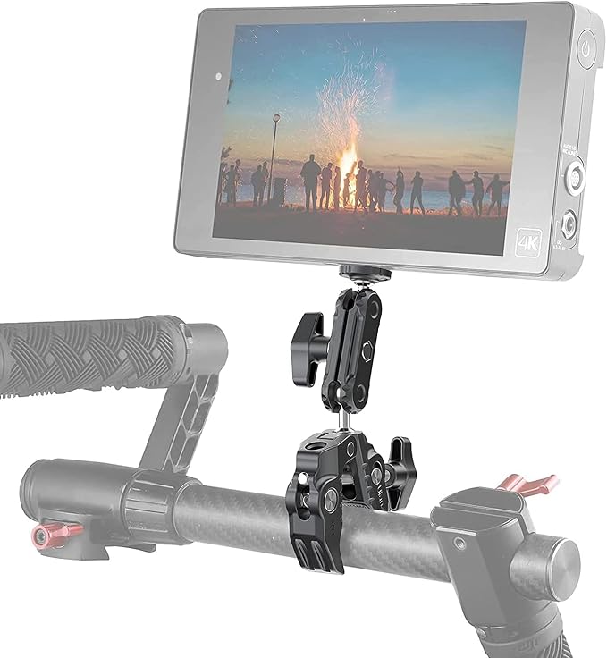 ULANZI Super Clamp Camera Clamp Mount Monitor 360° Ballhead MagicArm Double | Ball Head Adapter with 1/4"-20 & 3/8"-16 Thread ST-07 Phone Tripod Mount - Image 3