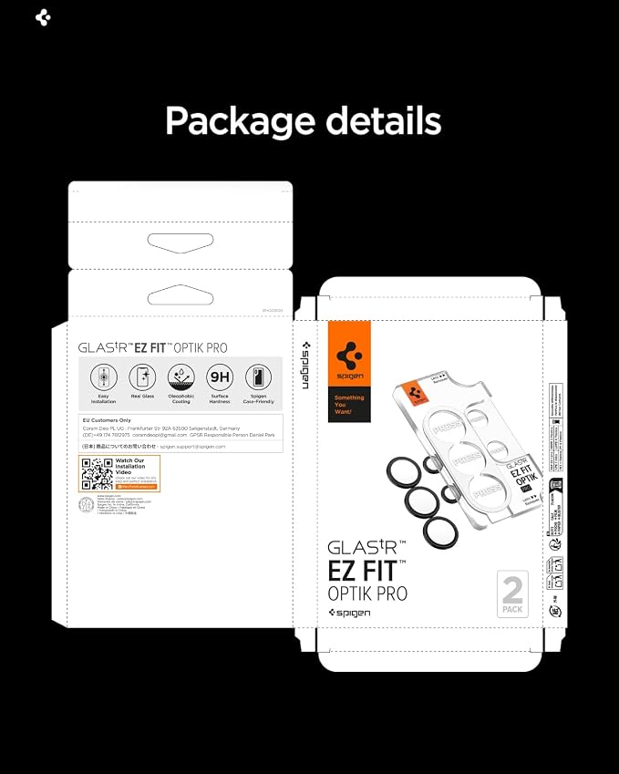 Spigen Camera Lens Protector for Galaxy S26 Ultra - Black [2 Pack] | GlasTR EZ Fit Optik Pro, 9H+ Tempered glass, Scratch resistant, Original photo quality, Auto-align tray, Case-friendly - Image 9