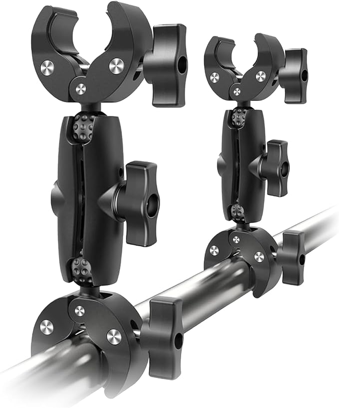 2 Pcs SuperClamp Double Camera Clamp with Dual Mount Bracket and Magic Arm Ball Head - Versatile Photography Accessory for Light Stands, Reflectors, Umbrellas, Tripods, and Tables by Unknown