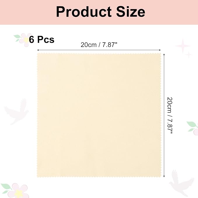 uxcell 6 Pcs Microfiber Cleaning Cloth for Glasses, 8 x 8 Inch Eyeglass Cleaning Cloth, Glasses Cleaner Wipes for Electronics Lenses Screens Cameras Cell Phones, Beige - Image 2