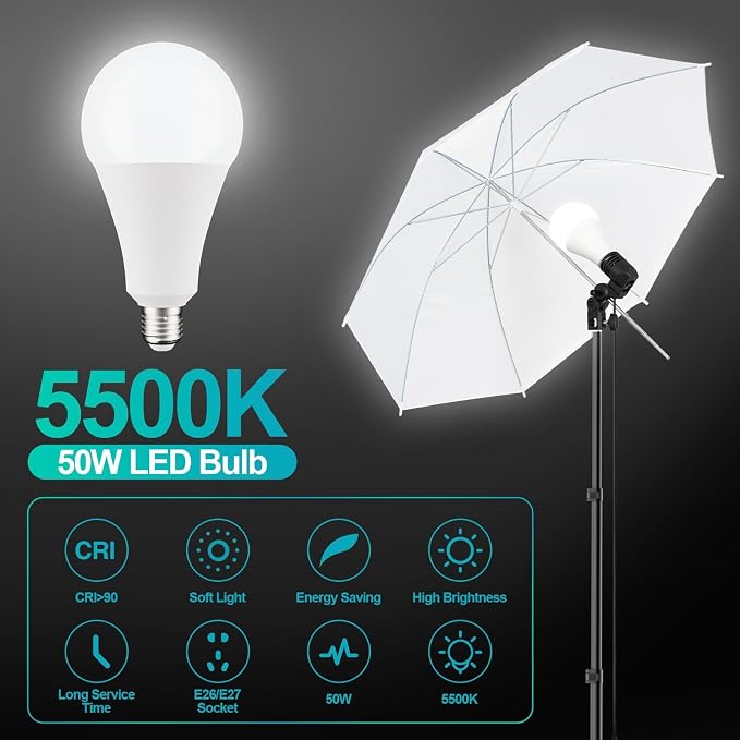 EMART Photography Lighting Kit with 10x10Ft Heavy Duty Backdrop Stand Kits - Image 5