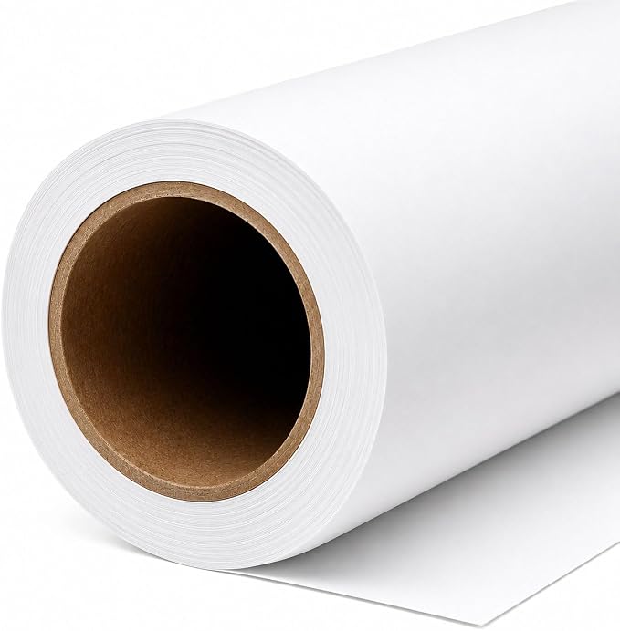 Yizhily Arctic White Seamless Paper Backdrop, 82 in x 16.4 ft | Portrait photography; product shoots; small groups; photo booth setups; studio photoshoots by YizhilySeamlessBackgroundPaper