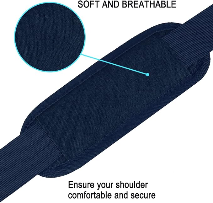 Shoulder Strap, Durable 55" Universal Replacement Laptop Shoulder Strap, Adjustable Comfortable Belt with Metal Hooks for Briefcase, Computer Messenger Bag, Laptop Case Luggage/Duffel/Camera, (Blue) - Image 2