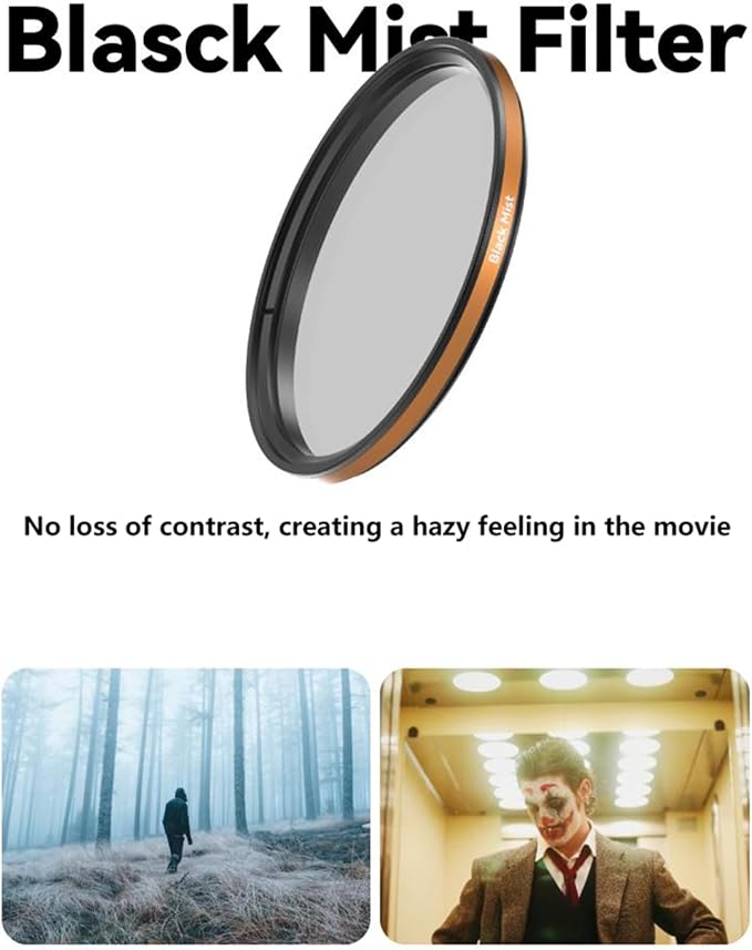 Fotorgear Camera Lens Filter,67mm Clip On Filters Professional Photography for Camera Lens, 67mm Universal Phone Polarizer Filter CPL ND Black Mist Gold Streak for iPhone Xiaomi Huawei (Black Mist) - Image 2