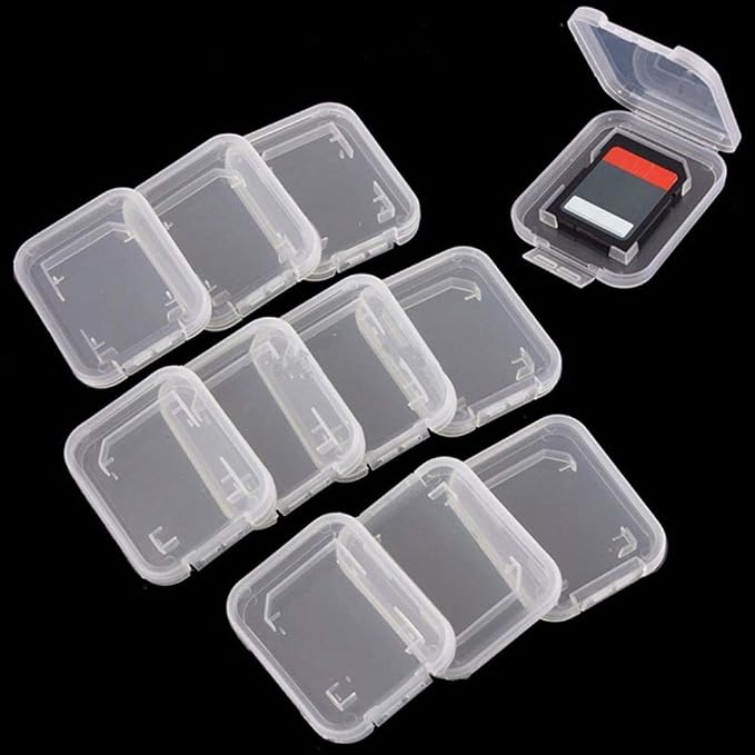 10pcs Plastic Memory Card Storage Case Compatible with SD MMC/SDHC PRO Duo White (10 PCS) - Image 7