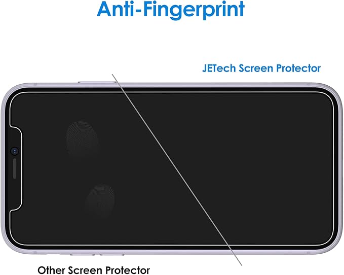 JETech Privacy Screen Protector for iPhone 11, 2+2 Pack | with Camera Lens Protector, Anti-Spy 9H Tempered Glass, Fingerprint ID Compatible - Image 7