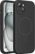 Miracase Silicone & Magnetic for iPhone 15 Plus Case, Black | Compatible with MagSafe, Soft Microfiber Lining, Liquid Silicone Case Shockproof Drop Protection Phone Case for 15 Plus by Miracase