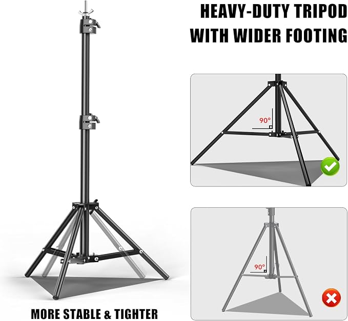 BEIYANG 6.5x10 FT Backdrop Stand, Adjustable Photo Background Stand Support kit with Carry Bag for Parties, Decoration, Wedding, Photo Video Studio Shooting - Image 6