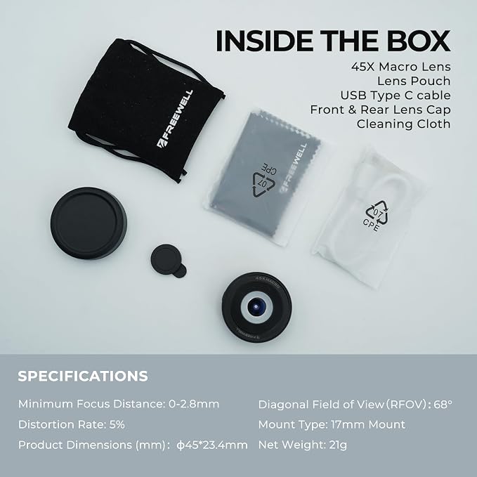 Freewell 45x Macro Lens for Smartphones 17mm Threaded | Extreme Detail Close-Ups Lens for iPhone & Samsung - Image 6