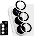 for Samsung Galaxy S26 Plus Camera Lens Protector, Individual Metal Ring Tempered Glass Lens Cover, [Strong Adsorption] Scratch Resistant Ultra-Thin HD Clear Lens Cover, 1 Set-White Shine by Btscase