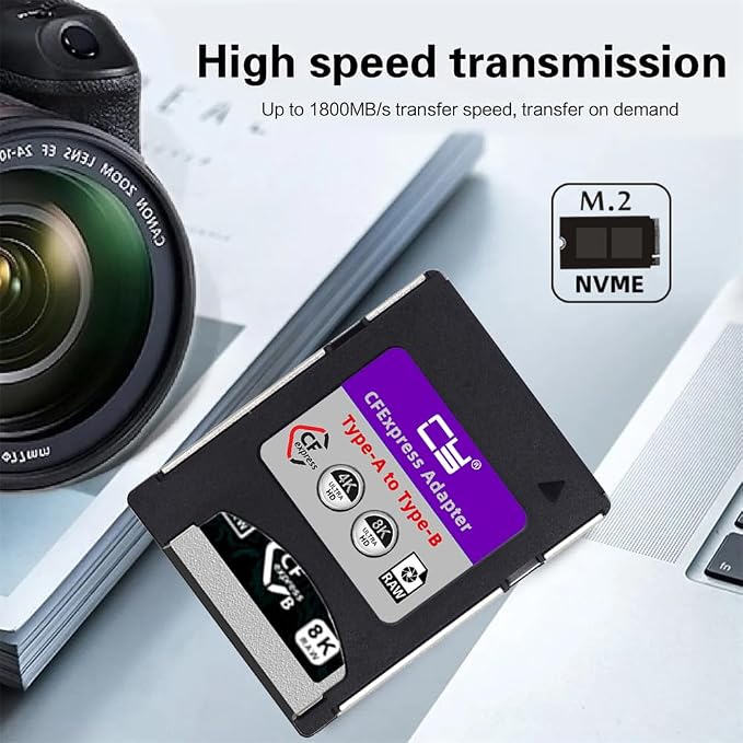 CFexpress Type-A to Type-B Memory Card Kit Case CFE CFA to CFB Adapter Compatible with Camera 8K RAW PCIe Expansion - Image 6