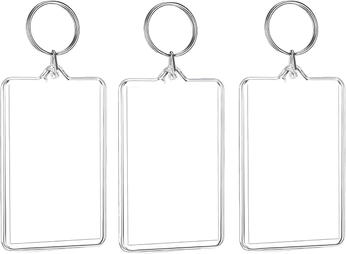 3Pcs Clear Plastic Picture Frame Keychain Rectangle Shapes Blank Photo Keychains Photo Display Plastic Blank Keychain Clip Photo Holders Photo Albums, Frames and Accessories by Qemixly