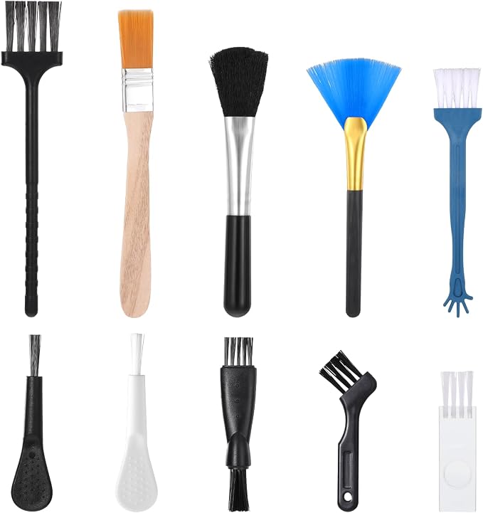 Keyboard Brush, 10 Pcs Mini Anti Static Brush Keyboard Cleaning Brushes Kit Nylon Dust Cleaning Brushes for Electronic Devices Computer Motherboard Fans Camera Small Space by Unknown