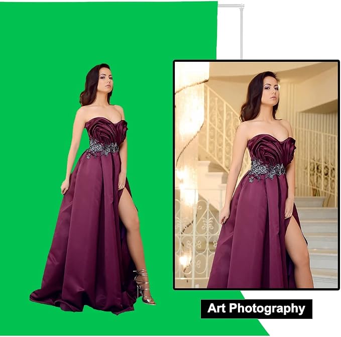 GFCC Green Screen Backdrop - 8FTX10FT Polyester Photo Backdrop for Photoshoot Greenscreen Background for Photography Video Recording Photo Background | Non-Reflective, Easy Hang, Multipurpose Background for Gaming Studio Photoshoot Christmas Party Vide... - Image 5
