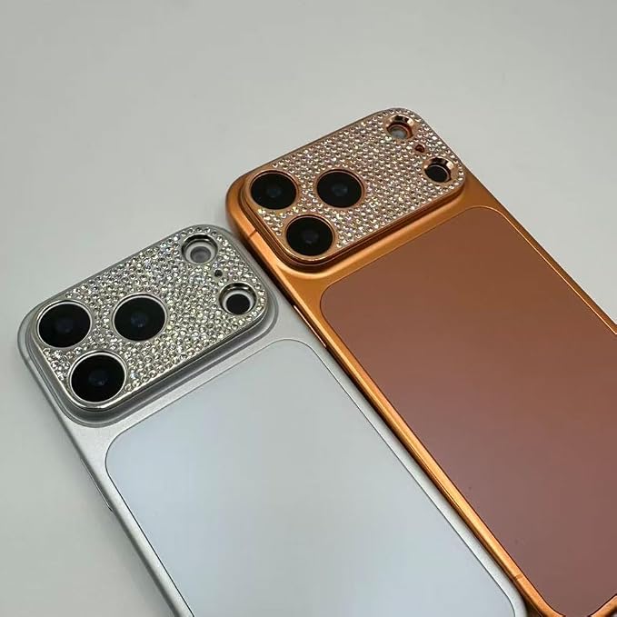 2 Pack Glitter Camera Lens Cover Protector for iPhone 17 Promax，Metal Bling Diamond Camera Lens Cover Sticker Protector (for iPhone 17 Promax-Black) - Image 2
