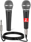 Pyle Professional Dynamic Microphone - 2-Pack Unidirectional Handheld Mic with Built-in Pop Filter, High Signal Output, 15 ft. XLR Audio Cable, Ideal for Stage, Karaoke & Studio Performances by PyleUSA