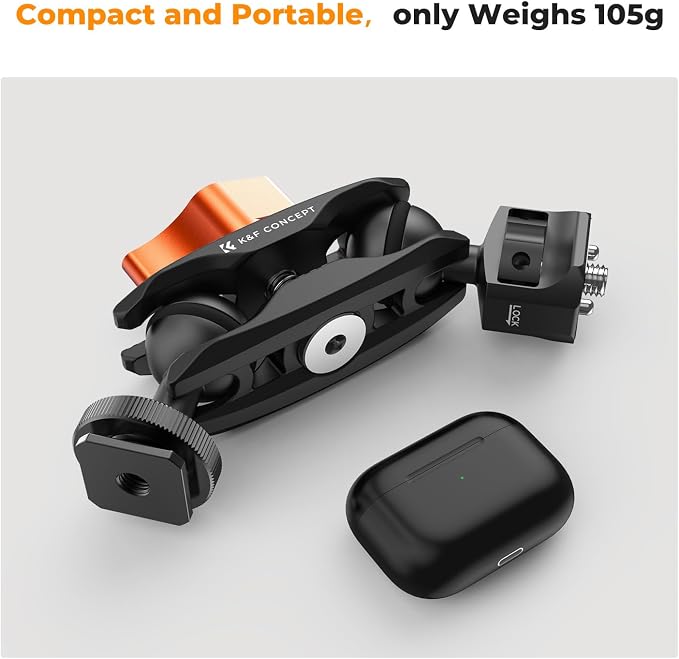 K&F CONCEPT Magic Arm, Multi-Function Double Ball Head with Cold Shoe | Mount 1/4" Screw for Super Clamp, Monitor, LED Light, MS27 - Image 5
