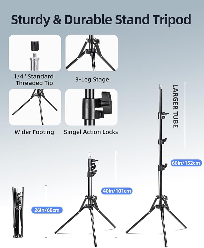 Softbox Lighting Kit 16x16in Soft Box 2Pack Upgrade 135W 2700-6400K 100V-240V E27 LEDBulb Continuous Photography Lighting,Photo Studio Light Equipment for Camera Shooting Video Recording - Image 6