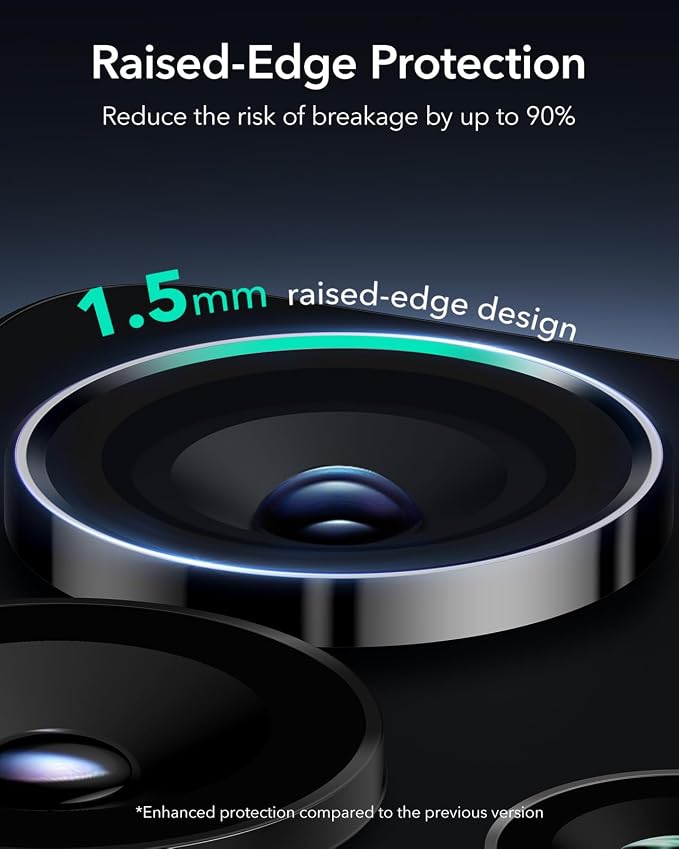 ESR for Samsung Galaxy S25 Ultra Camera Lens Protector, 2 Pack, Black | Individual Camera Cover, 9H Tempered Glass, Original Camera Clarity, Scratch-Resistant, Case Friendly - Image 3
