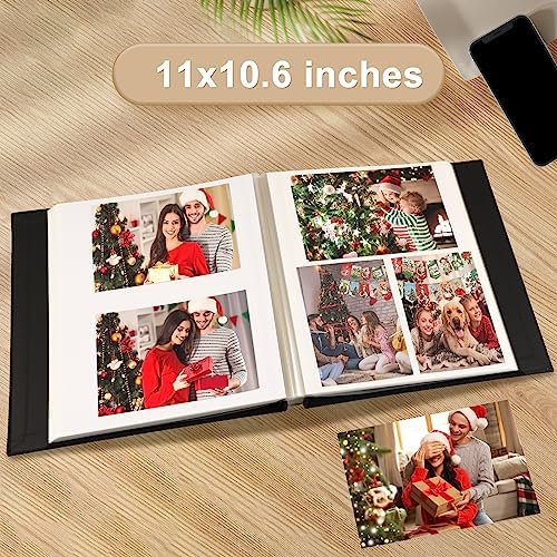 Photo Album Self Adhesive Pages Scrapbook 11x10.6 Black 60 Pages - Image 6