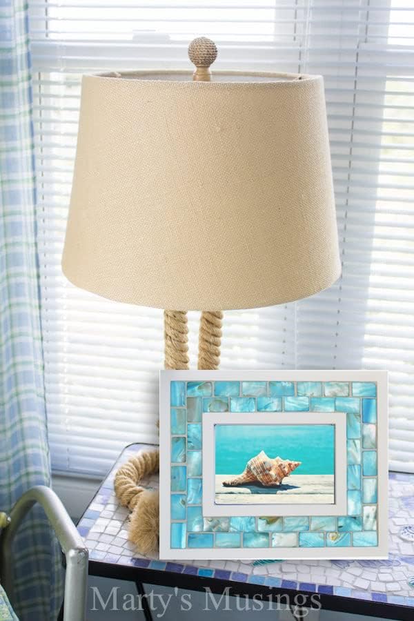 Mother of Pearl Beach Picture Frame 4x6, Blue - Image 3