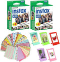 Fujifilm Instax Wide Instant Film 2 Pack, 40 Sheets + 5 Plastic Desk Frames + Decor Film Boder Frames by FUJIFILM