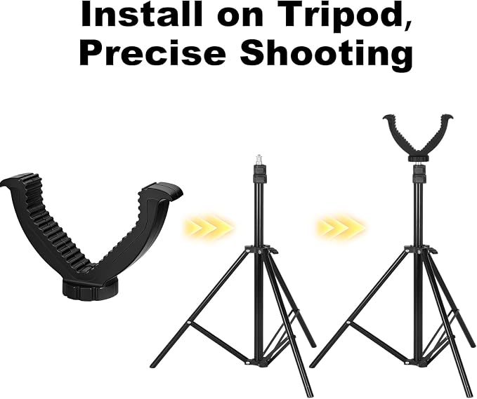 V Yoke Holder Shooting Rest, Tripod Shooting Portable V Yoke, Shooting Tripod Rifle Rest V Yoke Head for Outdoors Activities, Black - Image 4