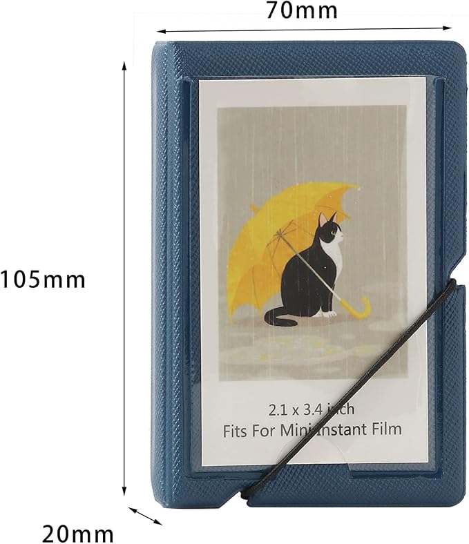 2x3 Instax Mini Photo Album, 28 Pockets. Marine Blue, 2PK | Portable Wallet Size Album Stores 2x3 inch Instant Photos. Fits Polaroid, Instax Mini, Kodak Mini Prints and Zink. - Image 2