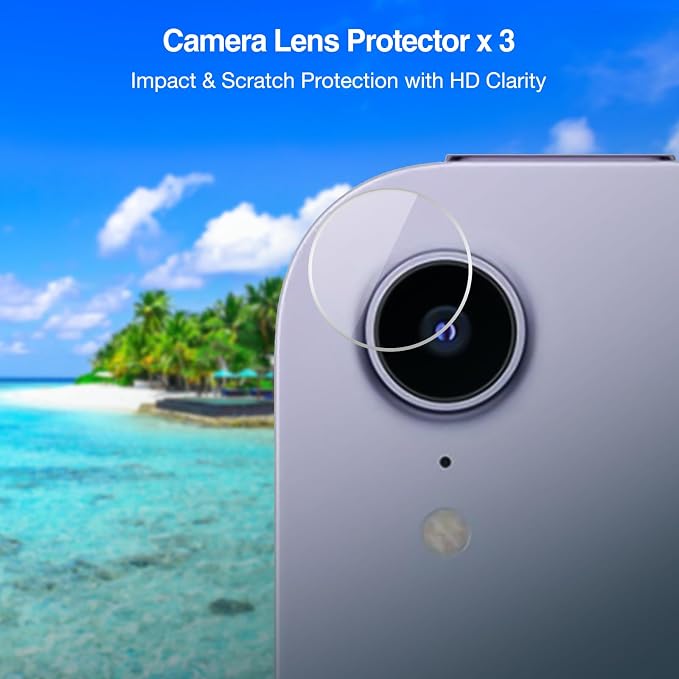 ProCase 3 Pack Screen Protector for iPad Mini 7(A17 Pro) / Mini 6 8.3 inch | with 3 Camera Lens Protector, 9H Hardness HD Clear Tempered Glass Film Guard for iPad Mini 7th 6th Generation 2024 2021 - Image 3