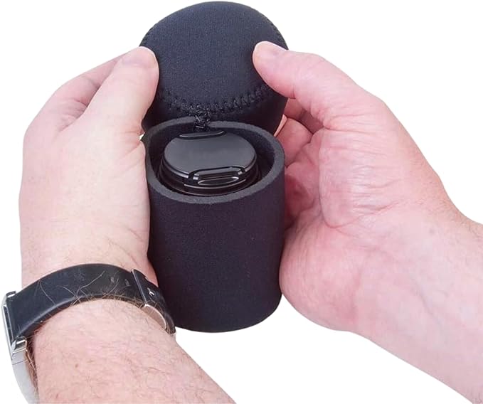 OP/TECH USA Fold-Over Neoprene Lens Pouch – Camera Lens Case for safe Lens Cover storage, Great for Photography & outdoor shoot, Keeps your Lens secure with No-Lose Lid-253 (Black) - Made in USA - Image 5