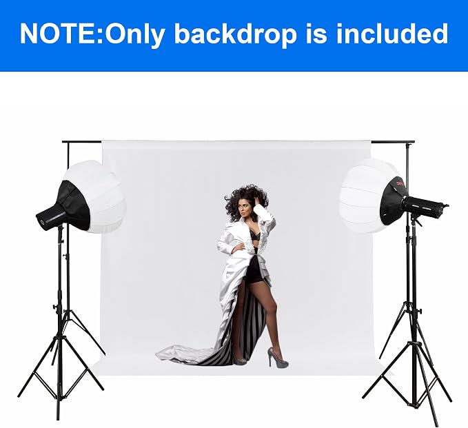 Joccun 8X10FT White Backdrop Background for Photography,Polyester Backdrop Curtain Background Screen for Photography,Photoshoot,Video Recording,Studio(8X10ft,White) - Image 7