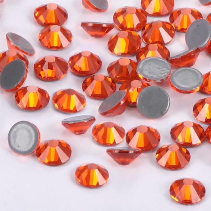Jollin Hotfix Rhinestones Flatback Crystal Gems 7.2mm SS34, Orange Siam | 288pcs Hot Fix Crystals Glass Rhinestones for Bedazzling, Crafting, Clothes, Shoes & Accessories DIY Decoration - Image 2
