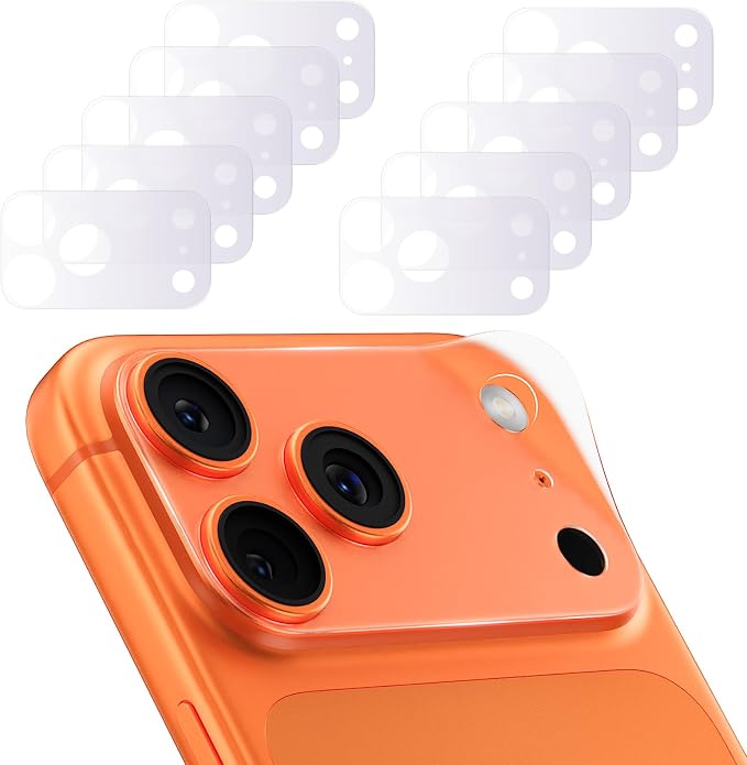 YWXTW 10 Pack Camera Lens Sticker for iPhone 17 Pro, [1:1 [Anti Fingerprint] Matte Camera Protective Film, Camera Skin Plateau Protector, Case Friendly by YWXTW