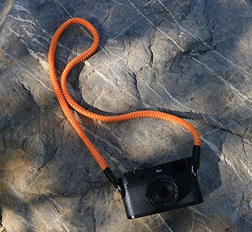 Paracord Woven Camera Neck Shoulder Strap Belt Hand Compatible with Canon Nikon Sony Olympus Pentax Fujifilm Panasonic SLR DSLR Digital Mirrorless Cameras 42inch Orange - Image 2