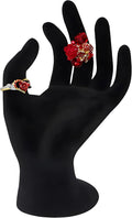 Jewelry Display Stand, 7-Inch Hand-Shaped Velour Holder for Rings | Velour-coated plastic, 7" x 4.5" x 3.5", hand-shaped, for rings, bracelets, photo props, displays, retail, home decor by YOFAN