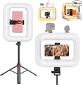 20W Ring Video Light with 8000mAh Built‑in Battery & 80inch Tripod 3H Max Brightness Portable Handheld Phone Fill Light Expandable for Mic & Camera Kit Easy Shooting for Vlogging Selfie Live Stream by Unknown
