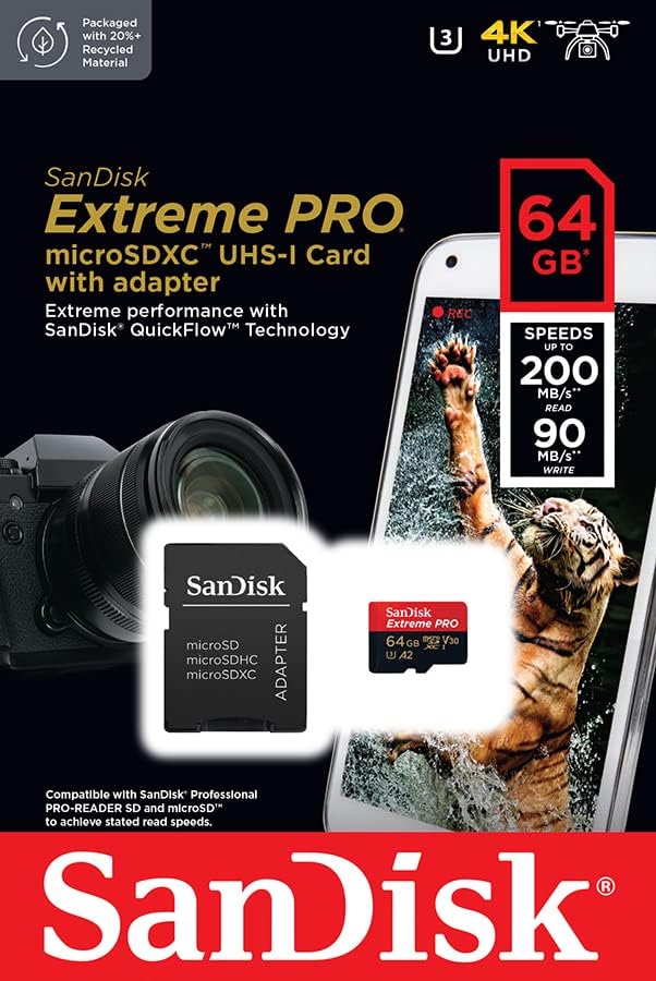 SanDisk 64GB Extreme PRO microSDXC Card + SD Adapter + RescuePro Deluxe, up to 200 MB/s, with A2 App Performance, for Smartphones, Action Cameras or Drones UHS-I Class 10 U3 V30 - Image 5