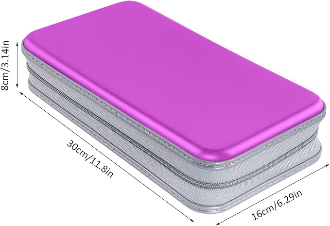 Siveit CD/DVD Case Holder, 80 Capacity Hard Plastic Disc Cases Storage Binder for Car, Home, Office, Travel (Purple) - Image 6