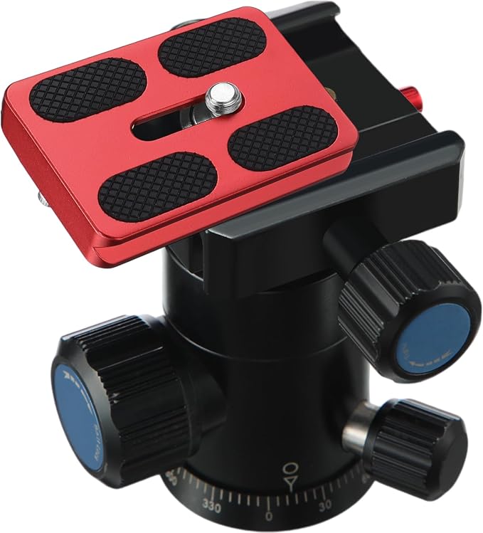 Frienda Quick Release Plate Tripod 1/4-20 DSLR,Pu50,Red | Tripod Mount Plate, Camera Tripod Mount for DSLR Camera Tripod Ball Head , Metal, 1.9 x 1.5 x 0.4 Inch - Image 4