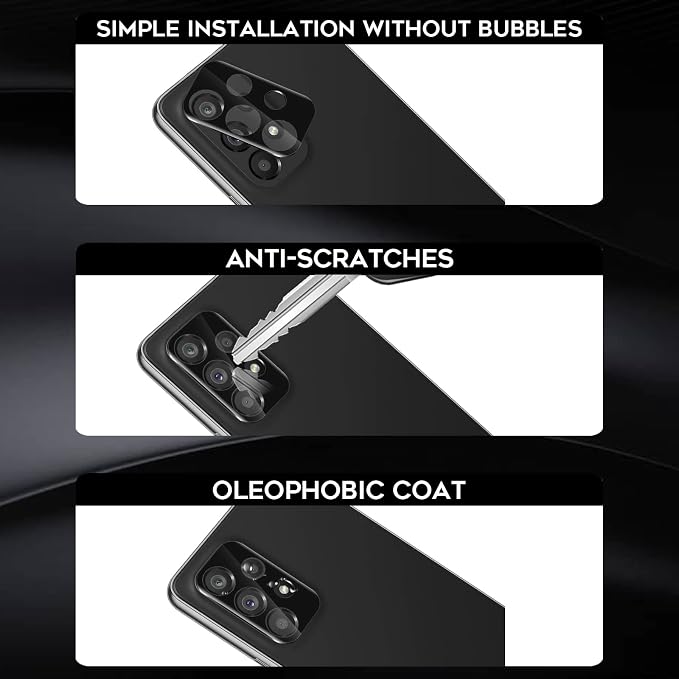 Orzero (4 Pack) Camera Lens Protector Compatible for Samsung Galaxy A53 5G, Samsung Galaxy A33 5G, Protector de Cámera Tempered Glass 9 Hardness HD Anti-Scratch Full Coverage Bubble-Free - Image 5