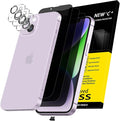 NEW'C 3x Privacy for iPhone 14 Screen Protector (6.1 inches)+ 3x Camera Lens Protector, Sensor Protection, Case Friendly Tempered Glass Film +Dust Plug - Enhanced Privacy Angle of 28 Degrees by NEWC