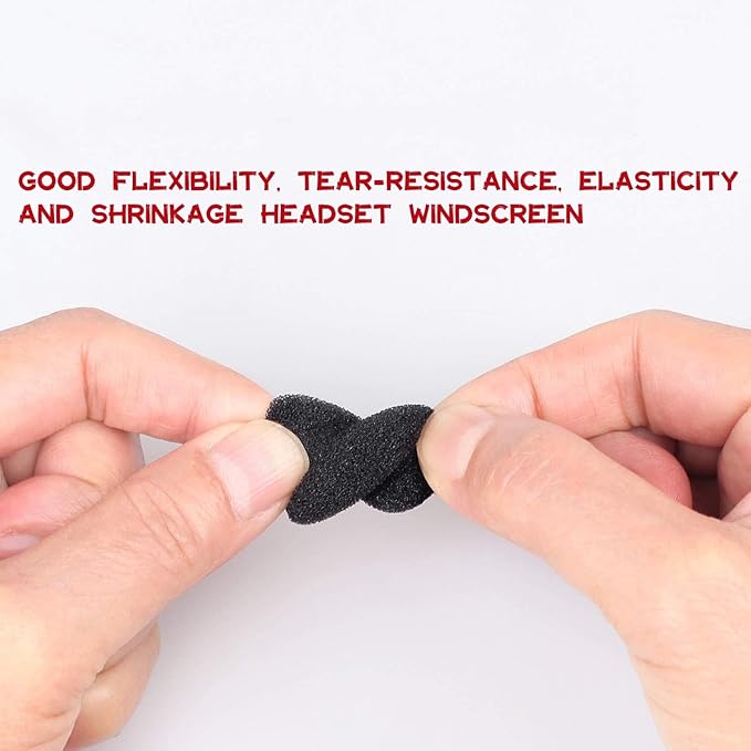 12 Pieces Foam Windscreen for Headset Microphone, 0.2" Diameter Microphone Pop Filter Windscreen Mic Cover High Density Mini Foam Cover Shield Protection Foam Replacement for Headset Mic(Black) - Image 5