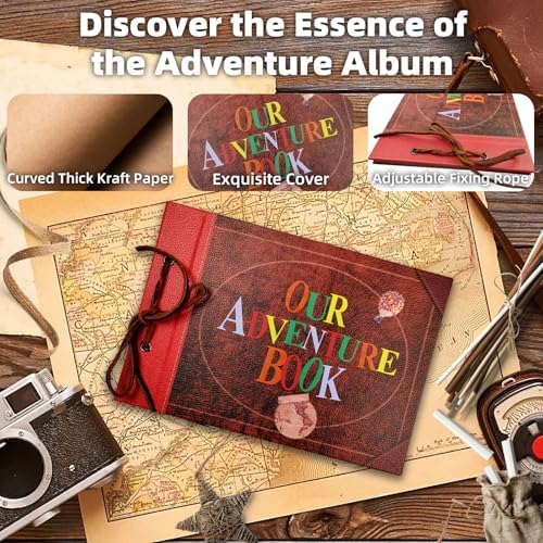 Scrapbook Photo Album Our Adventure Book Embossed Hard Cover - Image 6