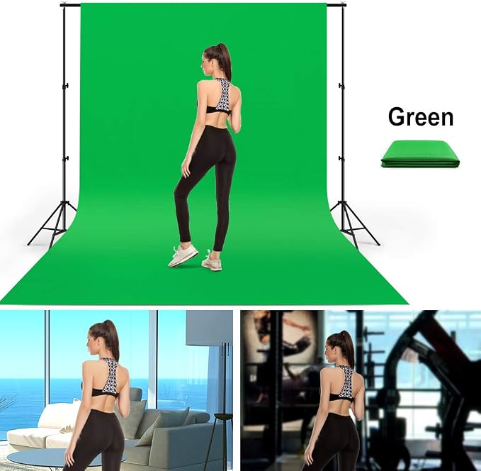 10X12ft Green Screen Backdrop for Photography, LCUIRC Chromakey Polyester Collapsible Greenscreen Background for Streaming, Photography, Zoom Meeting, Video Editing, Podcasting - Image 7