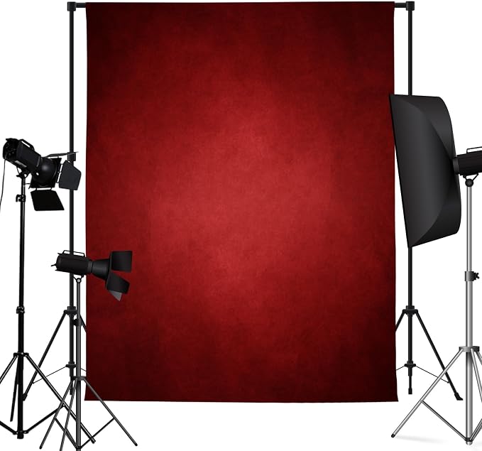8x10ft Abstract Dark Red Photography Backdrop for Professional Studio Backgrounds Retro Red Photo Backdrop Prop Portrait Photo Backdrops for Photoshoot Ombre Backdrop Curtains Rod Pocket on Top - Image 5